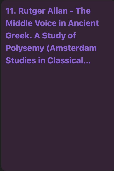 The Middle Voice in Ancient Greek: A Study of Polysemy