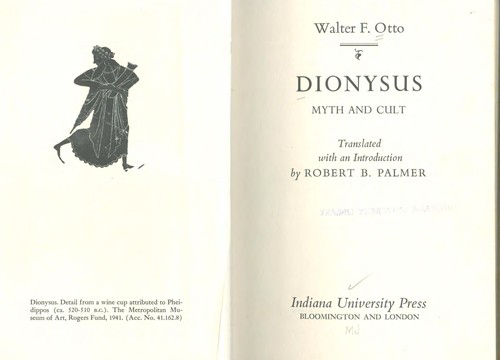 Dionysus: Myth and Cult