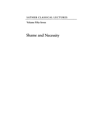 Shame and Necessity